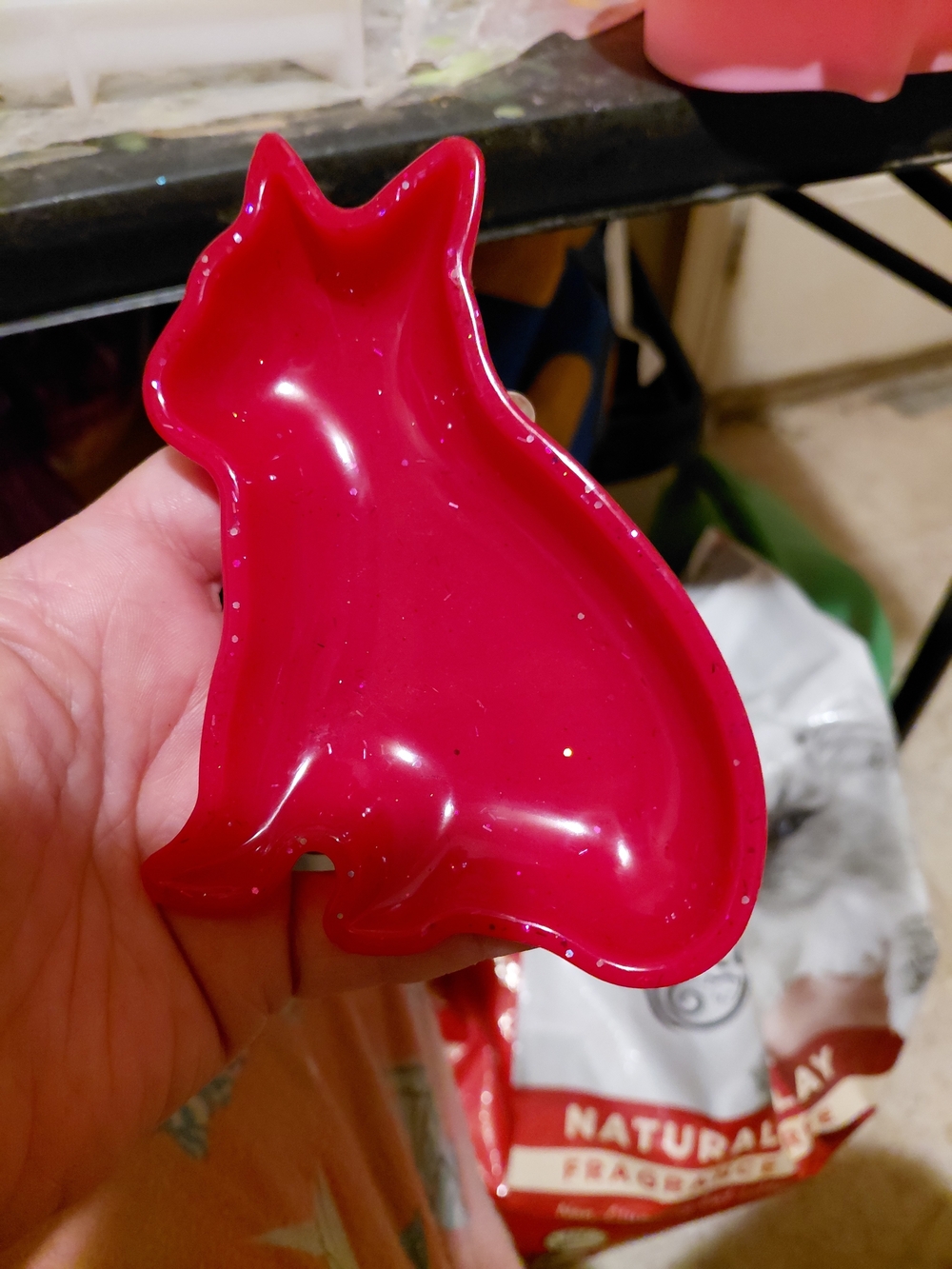 Pink Cat-Shaped Trinket Dish - Decorative Home Accent